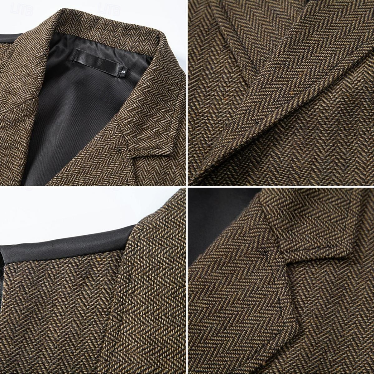 Goldene Zwanziger 1920er Retro Vintage Weste Der große Gatsby Doppelreihiger Verschluss Fischgrät-Tweed Gekerbtes Revers Kostüm Herren Wiederbelebung Hochzeitsfeier Alltagstauglich Erwachsene Weste 2026 - $40.99 –P4