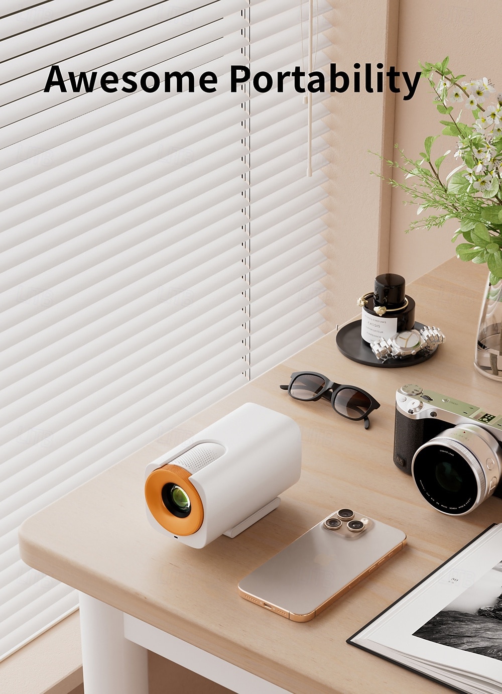 Portable Projector, Stylish Design HD Movie Projector with Foldable Stand, Mini Home Theater Projector Support 1080P, Video Projector for iPhone/Android/Laptop/TV Stick, Indoor Outdoor Use 2026 - $119.99 –P13