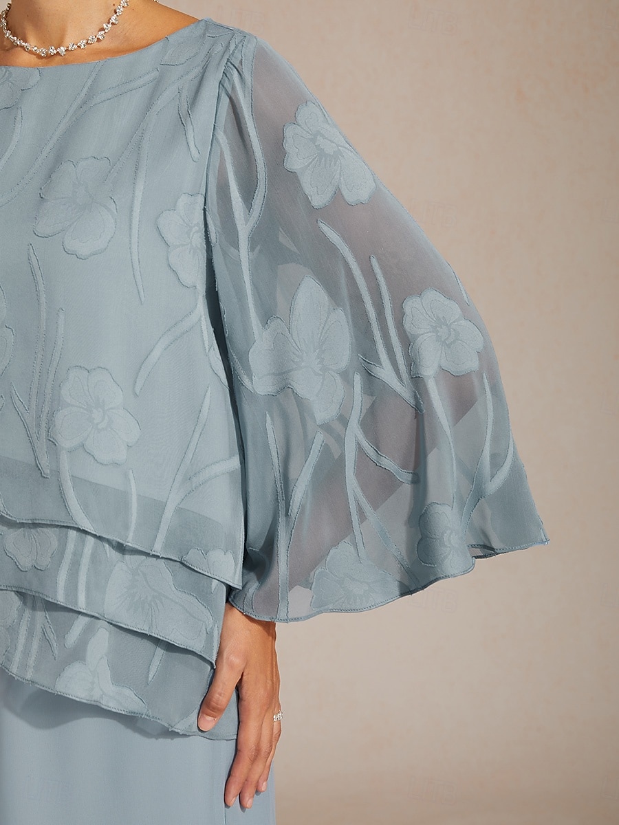 Femmes Chemise en Dentelle Chemisier Hauts Élégants Hauts en mousseline de soie Ourlet asymétrique Couleur Unie Fleuri Élégant Manche 3/4 Manche cloche Col Bateau Hauts Réguliers Quotidien Travail de 2026 ? $69.99 –P2