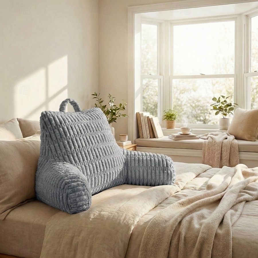 Pernă ergonomică de citit cu cotieră, pernă mare cu suport lombar din fleece pentru spătarul patului, pentru canapea extensibilă, citit la birou &vizionarea televizorului 2026 - $91.99 –P15