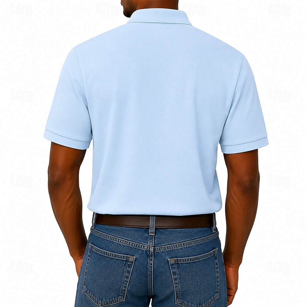 Bărbați 100% Βαμβάκι Polo brodat Casual Afaceri Răsfrânt Manșon scurt De Bază Timp Liber Culoare solidă Texturat Brodat Nasturi Primavara vara Albastru piscină Alb Negru Verde Deschis Trifoi 100 2026 - $35.99 –P3
