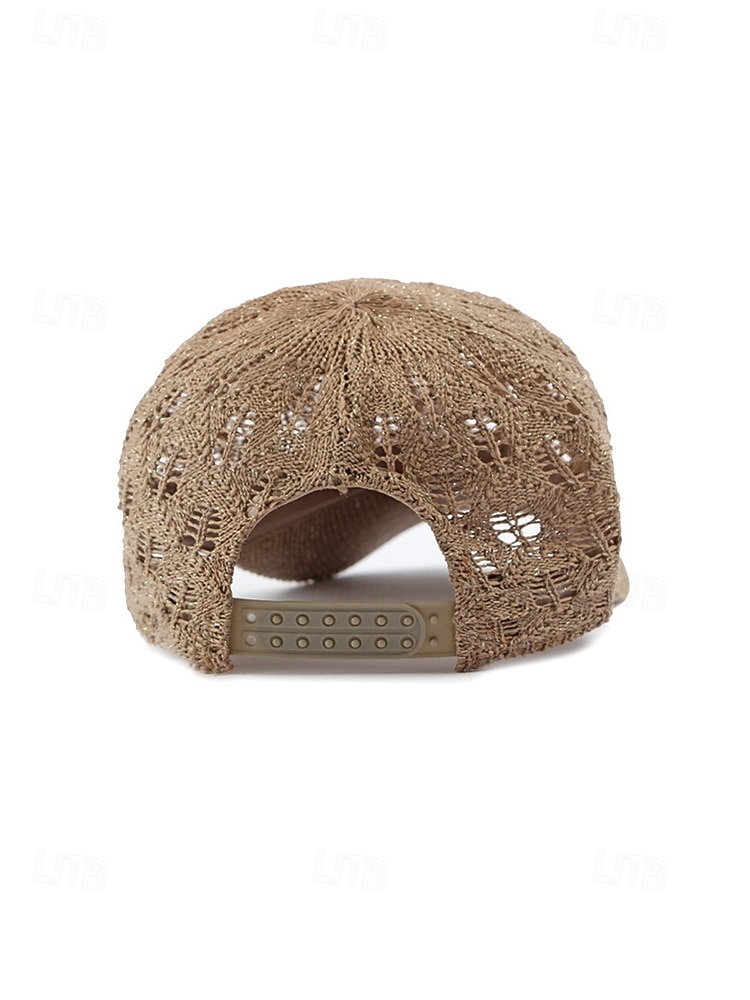 Boné de beisebol feminino de crochê, chapéu de verão respirável em malha de poliéster, boné de renda ajustável, chapéu leve com proteção solar para viagens, caminhadas, jardinagem e uso casual ao ar de 2026 por $14.99 –P11
