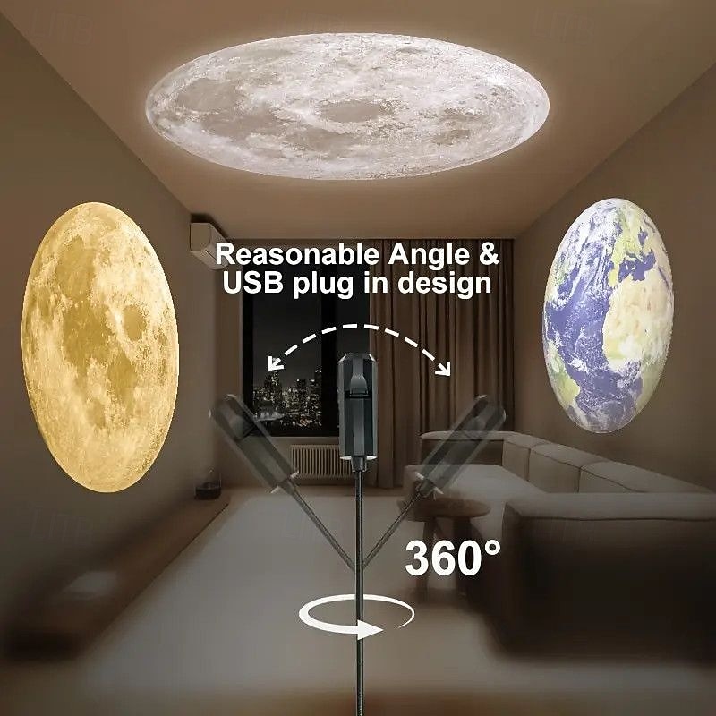 LED-ruimteprojectorlamp met 360° draaiende planeten, nachtlampje voor thuisfeestjes, plafond- en wanddecoratie, roterende LED-planeetprojectorlamp. 2026 - $17.99 –P3