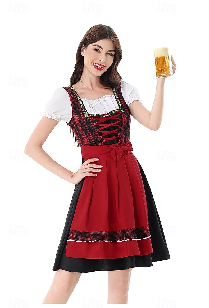 Oktoberfest Dirndl Dress Carnival Costume Mini Length Sexy Square Neck German Alpine Heritage Wiesn Women's Carnival Beer Festival Traditional Style Cloth 2026 - $66.99 –P9