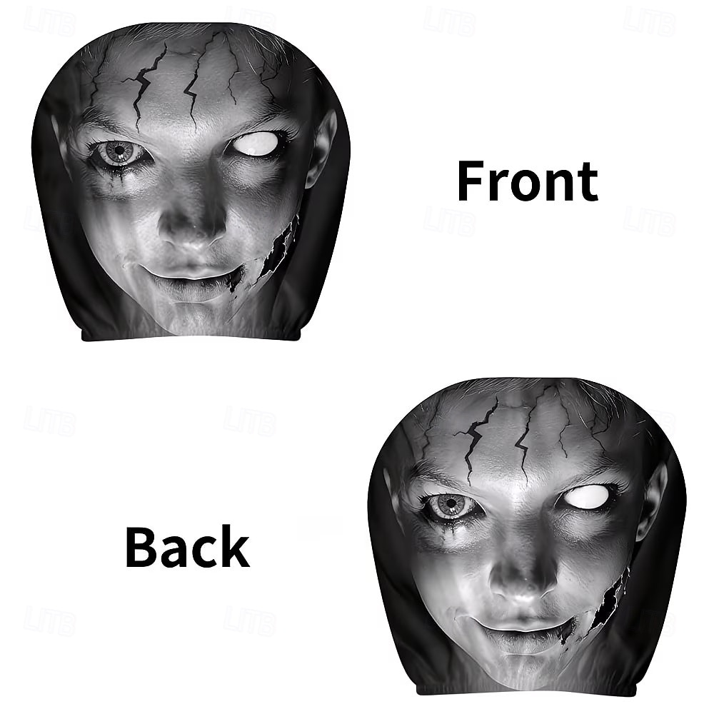 2/4PCS Cracked Makeup Car Seat Headrest Covers, Funny Prank Headrest Protectors, Universal Fit Stretch Car Interior Accessories, Washable and Easy to Install, Comfortable Seat Protection for Cars, SUV 2026 - $16.99 –P5
