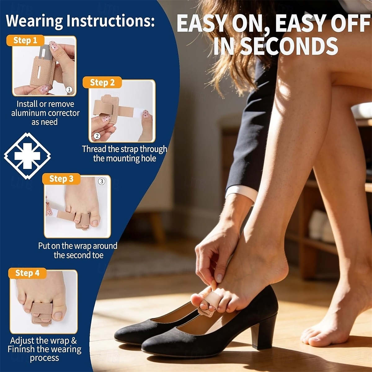2PCS Toe Straightener, Hammer Toe Corrector for Women & Men, Toe Splint for Broken Toe, Adjustable Toe Wraps with Removable Aluminum, Toe Spacers Support Crooked Toes, Overlapping Toes, Curled Toes 2026 - $8.49 –P3