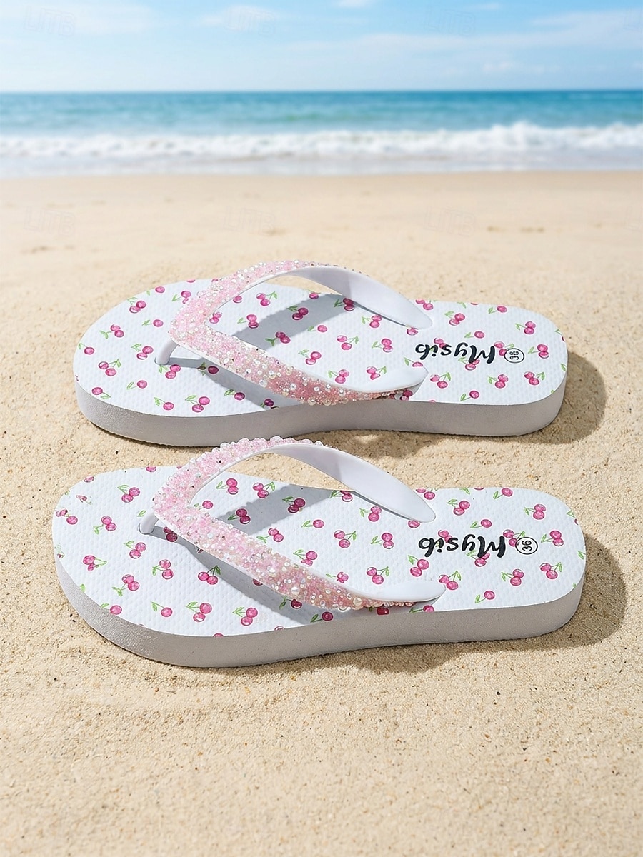 Pentru femei Plajă Vacanță Toc Drept Vârf rotund Vacanță Loafer Alb Roz 2026 - $19.99 –P2