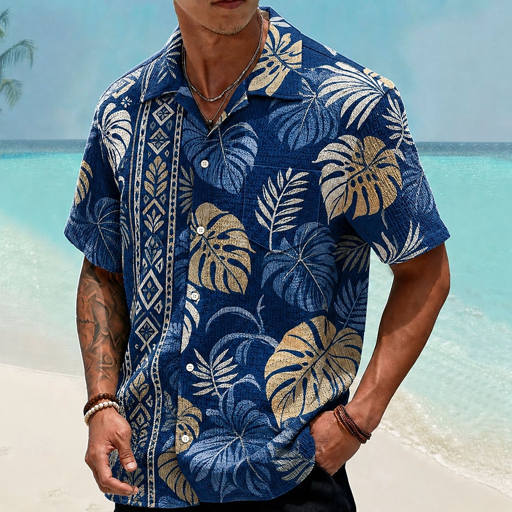 Homme Fleuri Cocotier Plantes Tropicales Chemises hawaïennes Chemise froissée Chemises tropicales Manche Courte Hawaïen Quotidien Vacances à la Plage Été Printemps Col Rabattu Flexible Chemises de 2026 ? $25.99 –P2