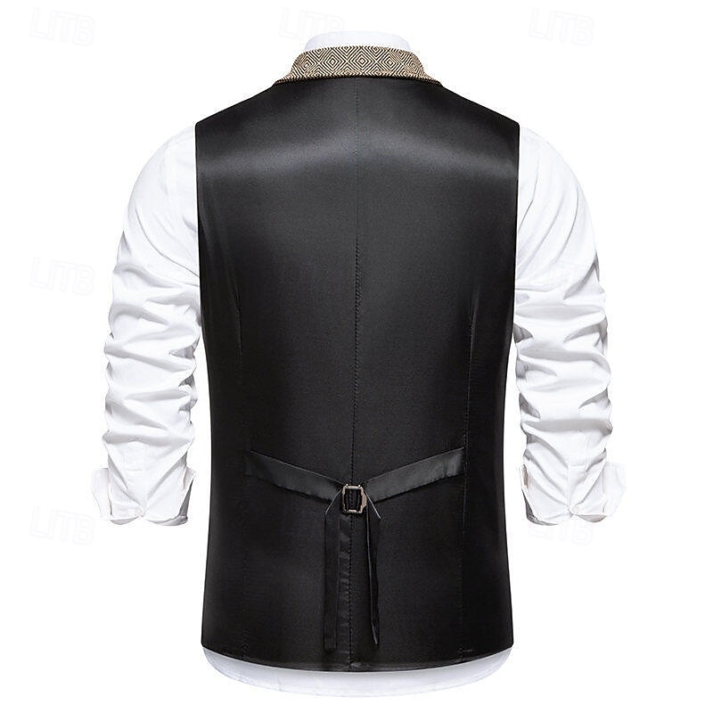 Roaring 20s 1920s Retro Vintage Waistcoat The Great Gatsby Tweed Notched Lapels Fancy Dress Men's Cocktail Party Revival Wedding Party Adults' waistcoat 2026 - $41.99 –P3