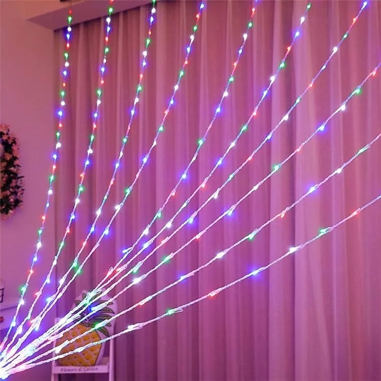 3M Lichterketten 320 LEDs 1 Stück Warmweiß Weiß Blau Kreative Lichterketten Festtagslichter Fenster- / Vorhang- / Eiszapfenlichter Halloween Innenbereich Wasserdicht 110-240 V 2026 - $58.99 –P7