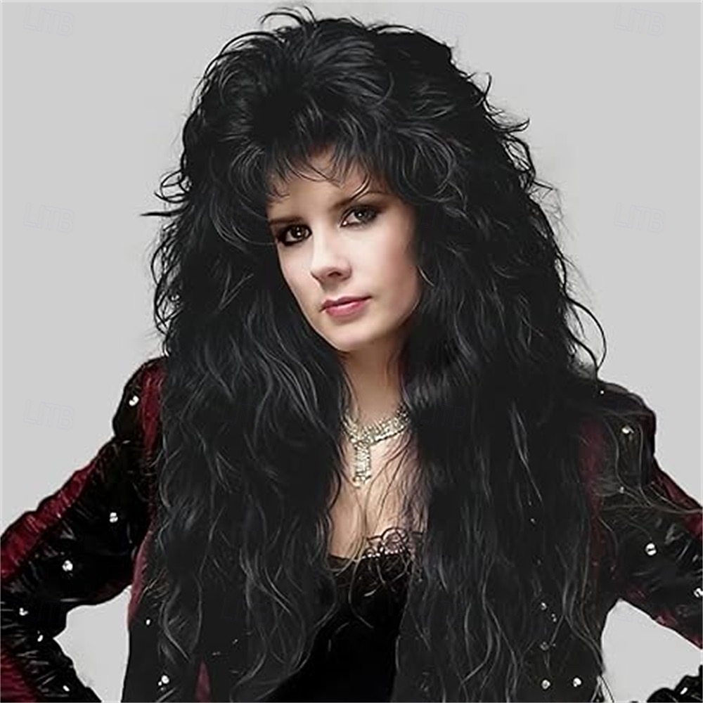 Long Blonde Curly Wig for Women Blonde Rocker Punk 70s 80s Wig With Bangs Synthetic Fiber Wigs for Costume Halloween Cosplay Use 2026 - $27.99 –P8