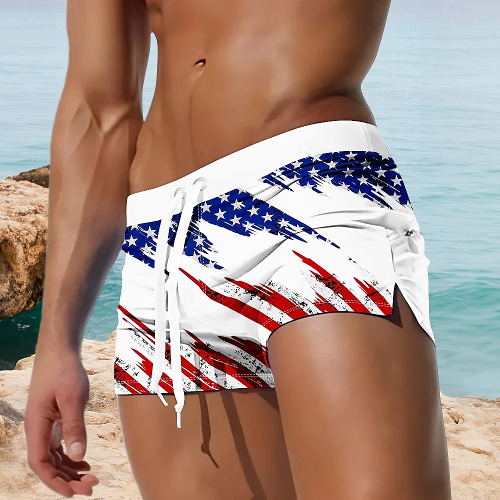 Pantaloncini da Nuoto U.S. Flag da Uomo Pantaloni Corti da Mare Board Shorts Vita Media Patriottico All'aperto Vacanza Coulisse con Rivestimento in Rete Vita Elastica Abbigliamento Designer del 2026 a $20.99 –P1