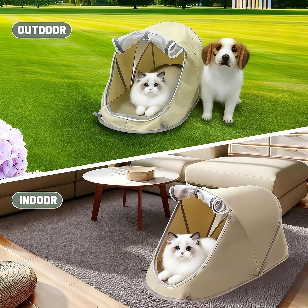 Collapsible Pet Tent (suitable For Cats And Dogs), Breathable Mosquito-proof Mesh Design, Indoor And Outdoor Dual-use Pet Bed, Suitable For Home, Camping, Grassland, Beach 2026 - $22.99 –P9