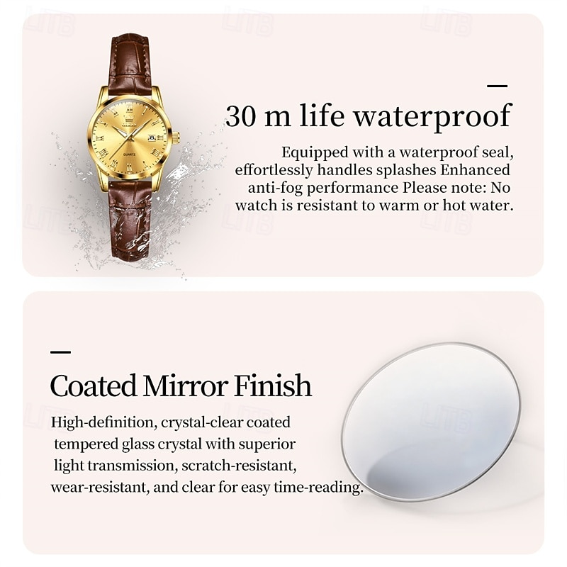 OLEVS Men's Watch Luxury Business Analog Quartz Waterproof Brown Leather Strap Roman Numeral Dial with Date Calendar Classic Casual Fashion Dress Wristwatch Male Timepiece Gift for Him 2026 - $24.99 –P2
