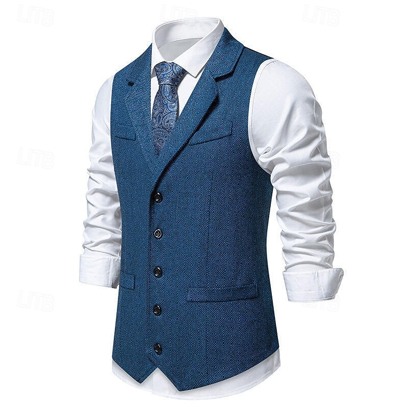 Roaring 20s 1920s Retro Vintage Waistcoat The Great Gatsby Tweed Notched Lapels Fancy Dress Men's Cocktail Party Revival Wedding Party Adults' waistcoat 2026 - $41.99 –P6