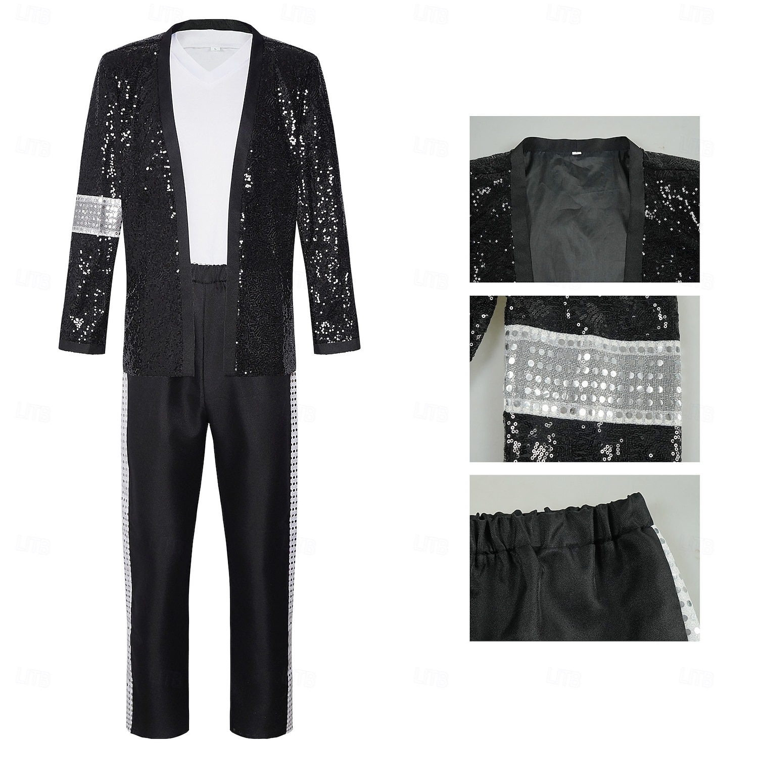 Vedetă pop din anii '80 Cântăreaţă Ținute Costum fantezie Icoane muzicale și scenă Cosplay for Bărbați Adulți Halloween Carnaval Săptămâna Cărții Performanță Scenă Simfonia Poveștilor 2026 - $55.99 –P4