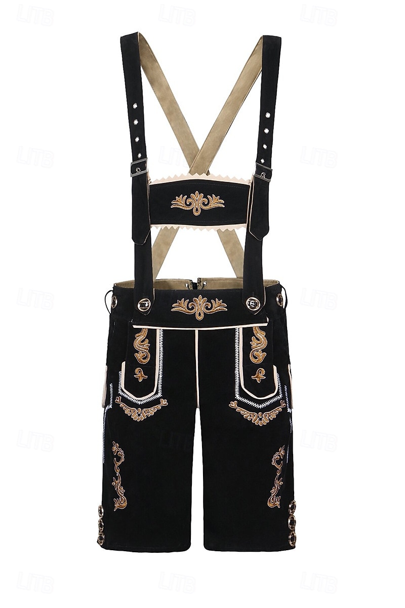 Oktoberfest Bundhosen Shorts Lederhosen Above Knee Embroidered German Alpine Heritage Wiesn Men's Carnival Beer Festival Traditional Style Cloth 2026 - $60.99 –P1