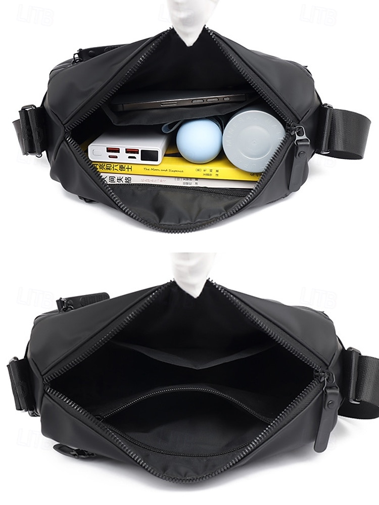 Borsa a tracolla da uomo resistente all'acqua, leggera, in poliestere, con multitasche, ideale per viaggi, uso quotidiano, EDC, casual, lavoro, pendolarismo, attività all'aperto, disponibile in del 2026 a $18.99 –P4
