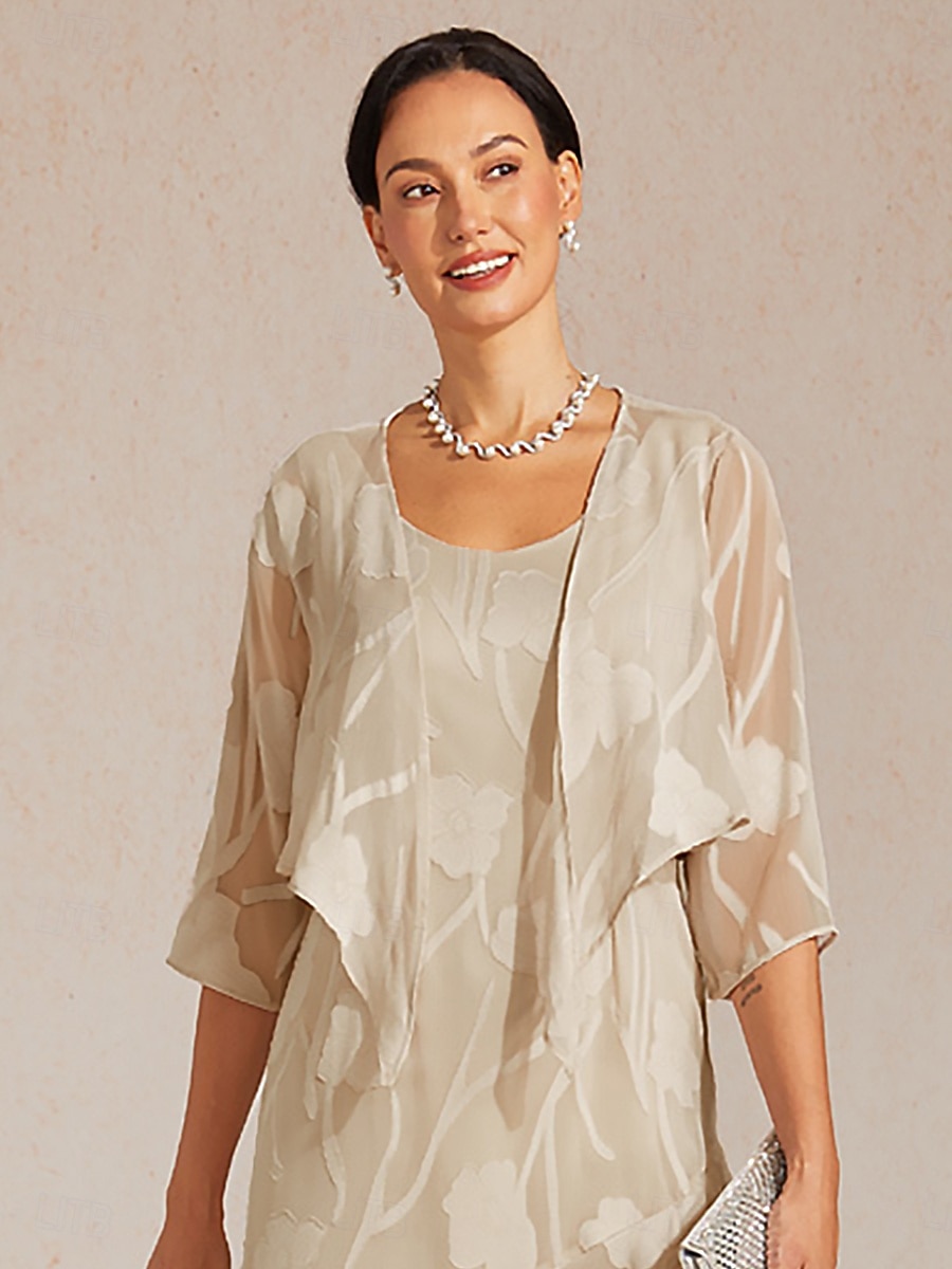 Women's Shrugs Illusion Lace Floral Elegant Stylish 3/4 Length Sleeve Cowl Neck Crop Tops Daily Wedding Guest Vacation Wear Mink Summer Spring Fall 2026 - $49.99 –P1
