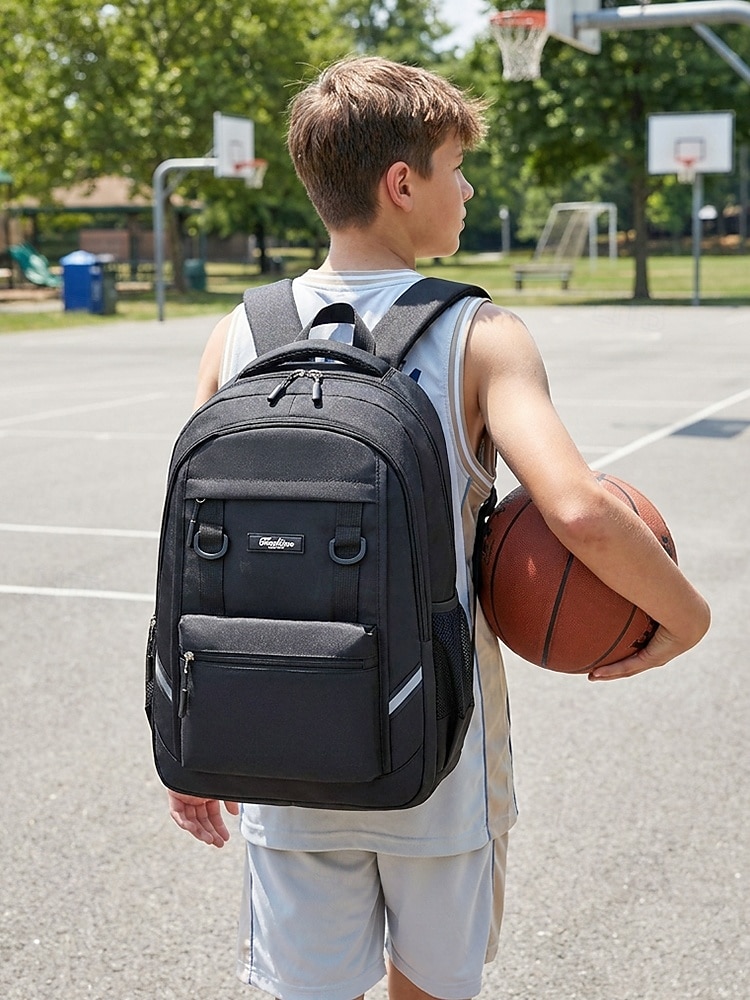 Mochila escolar masculina impermeável, bolsa para laptop de grande capacidade com vários compartimentos, mochila resistente de poliéster com faixa refletora, mochila de viagem multicolorida para de 2026 por $24.99 –P3
