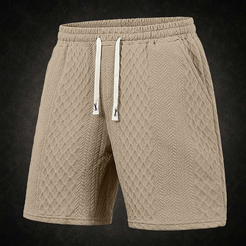 Hombre Pantalón corto Pantalones cortos de verano Pantalones cortos casuales Jacquard Con Texturas Plano Comodidad Transpirable Sobre la Rodilla Casual Exterior Playa Vacaciones Moda Blanco Caqui 2026 - $21.99 –P2