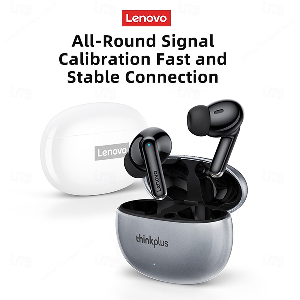 Lenovo thinkplus Wireless Earbuds, Bluetooth 5.3 Headphones with Noise Cancelling, HiFi Stereo TWS In-Ear Earphones with Mic, Charging Case, Sport Earbuds for iPhone and Android, Grey & Black 2026 - $35.99 –P12
