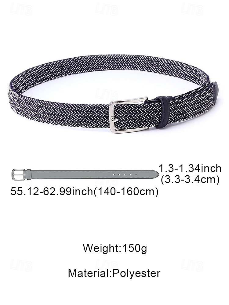 Men's Elastic Braided Stretch Belt, Woven Polyester Golf Belt, Big & Tall Casual Waist Belt with Flexible Fit, Summer Business Casual Travel Belt, Multiple Colors Extended Sizes 2026 - $19.99 –P9
