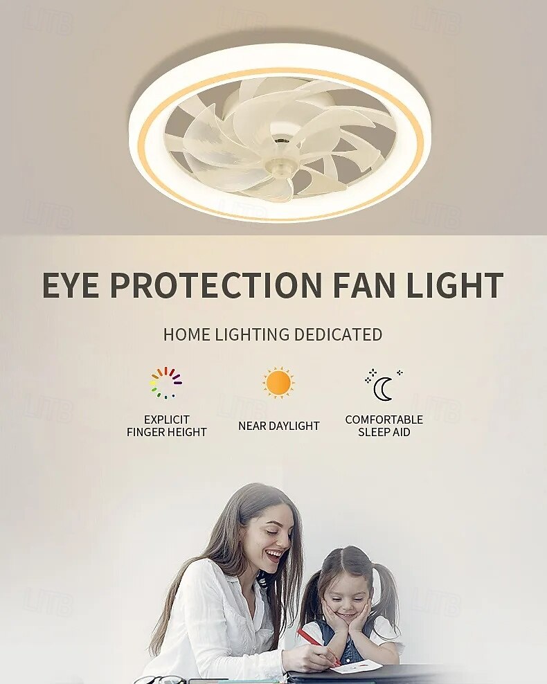 مروحة سقف مثبتة على السطح مزودة بإضاءة LED - إضاءة قابلة للتعتيم بألوان دافئة، طبيعية، وباردة بيضاء، تغطي مساحة 15-30 مترًا مربعًا، مزودة بجهاز تحكم عن بعد، مطلية بالنيكل المصقول، قاعدة E26 2026 - $333.99 –P12