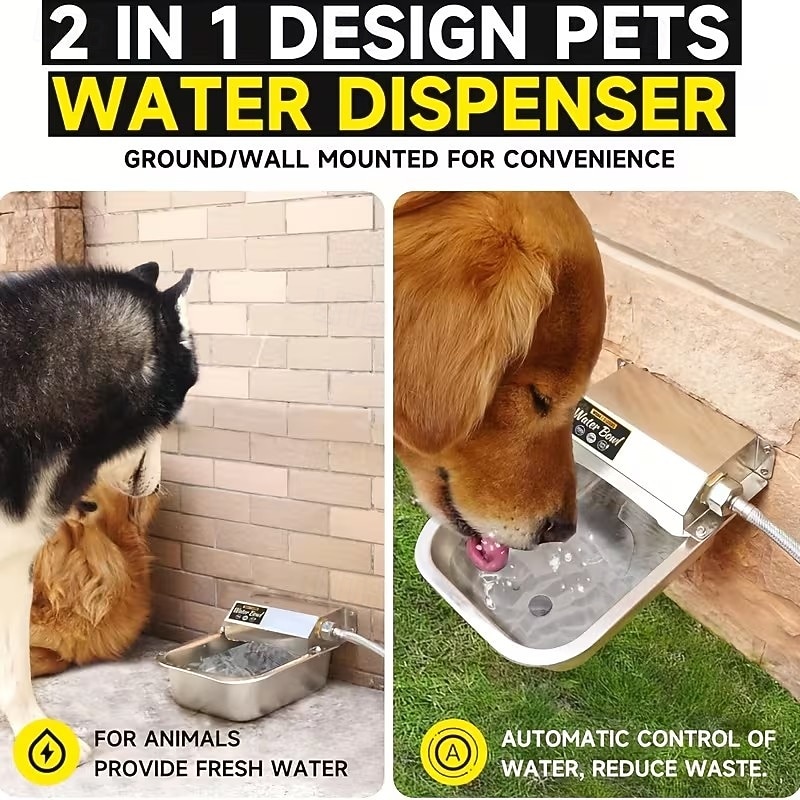 Automatic Dog Water Dispenser 304 Stainless Steel Large Dog Water Bowl for Indoor Outdoor Pet Livestock Auto Fill Fit 2026 - $98.99 –P6