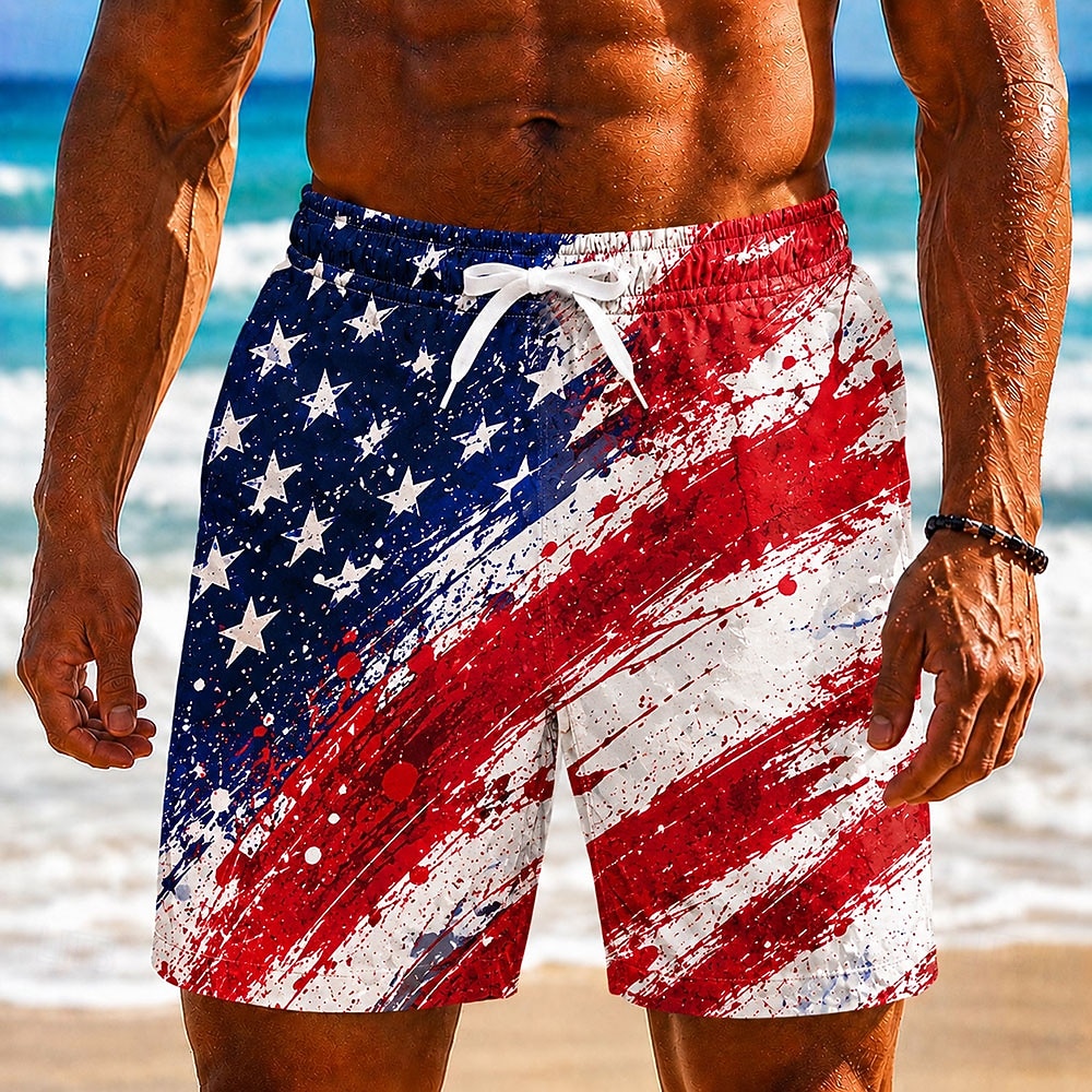 4 luglio 2026 250° Per uomo Bandiera Americana Costumi da bagno Costumi da bagno Pantaloncini da bagno Pantaloncini da Surf Misura del girovita medio Patriotico Quotidiano All'aperto Festival Tasche del 2026 a $20.99 –P2