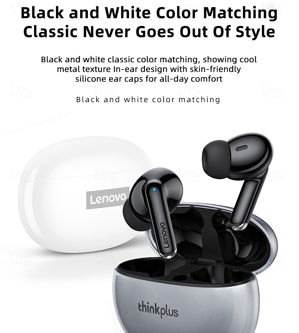 Lenovo thinkplus Wireless Earbuds, Bluetooth 5.3 Headphones with Noise Cancelling, HiFi Stereo TWS In-Ear Earphones with Mic, Charging Case, Sport Earbuds for iPhone and Android, Grey & Black 2026 - $35.99 –P33