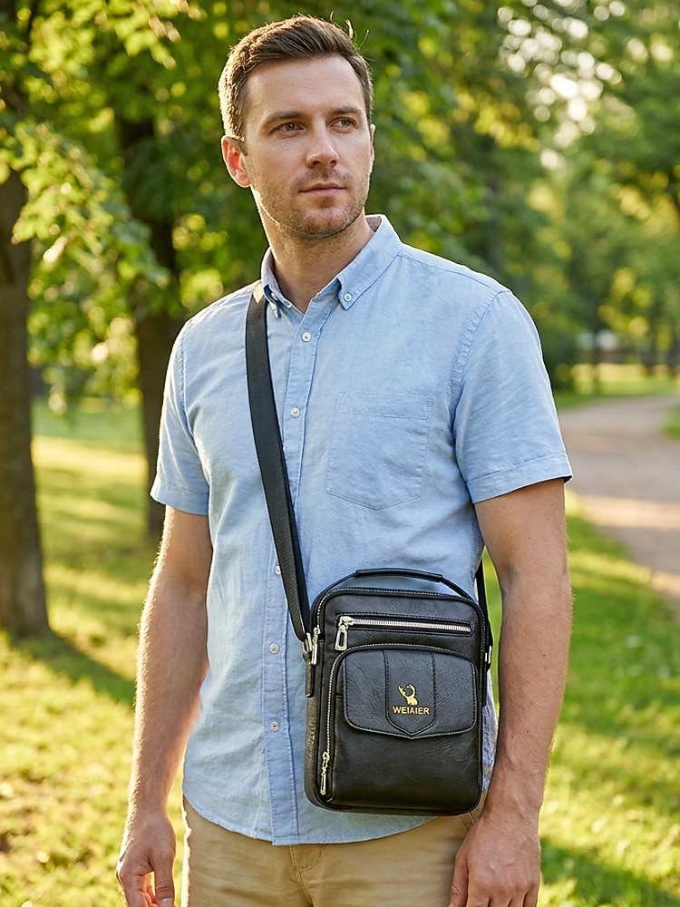 men's casual leather business travel shoulder bag VELEZ Top Grain Backpack for Men Brown Designer Bookbag + Mens Messenger Laptop Bag Briefcase Computer Bags : Electronics Genuine Leather Operation Instruction Men's Faux Leather Messenger Bag,
