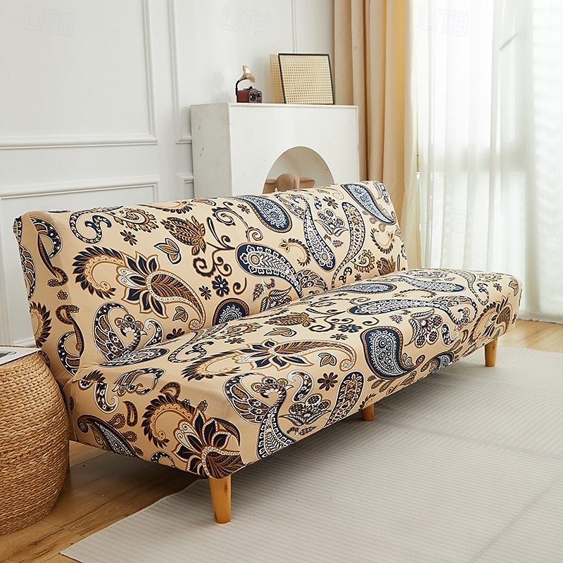 Printed Futon Cover Stretch Sofa Bed Slipcovers Full Twin Queen Size Armless Couch Loveseat Protector Covers with Elastic Bottom for Living Room Bedroom Furniture 2026 - $34.99 –P3
