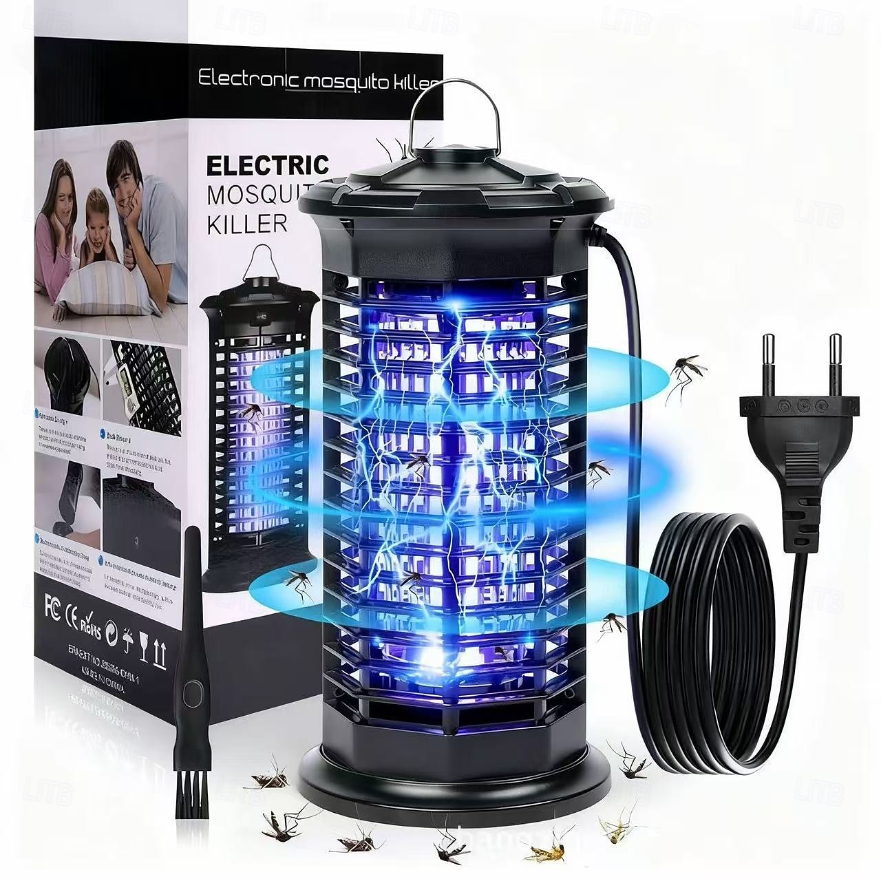 Elektrische vliegenvanger voor buiten, 365 nm, verdelgt ongewenste bezoekers, IP66 waterdicht, slimme lichtsensor, geluidsarme werking, voor binnen en buiten. 2026 - $41.99 –P8