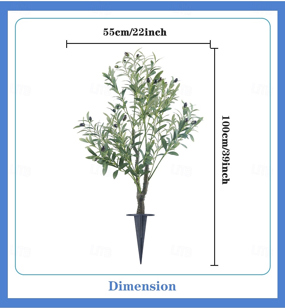 39 Inch Faux Olive Tree Plant, Artificial Olive Bush with Integrated Ground Stake, Realistic Scandinavian Greenery Decoration for Indoor Outdoor Use, Perfect for Living Room, Bedroom, Entryway, Patio 2026 - $39.99 –P8