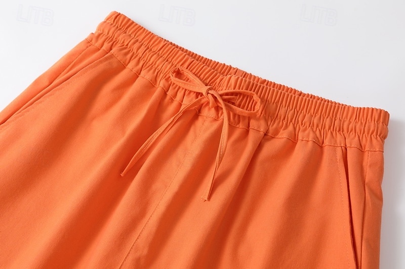 Bermuda feminina de linho, estilo chino, ideal para o verão, férias, streetwear, casual, comprimento até o joelho, cintura média, lisa, com cordão, bolso, confortável, respirável, sem elasticidade, para uso diário, ao ar livre, na rua, branca. de 2026 por $10.99 –P13