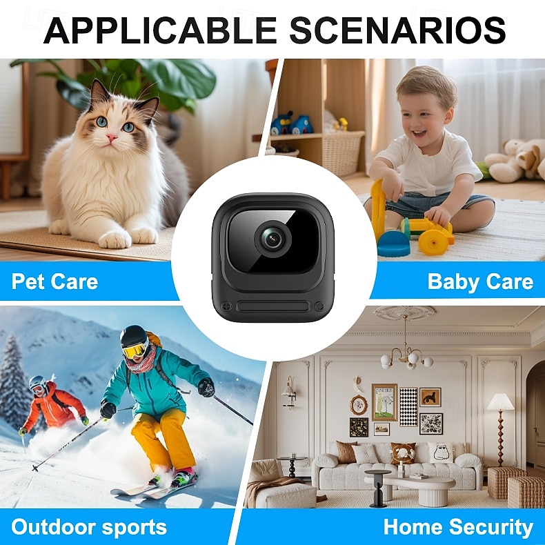 1080p mini beveiligingscamera wifi draadloze binnencamera voor thuis, huisdieren en baby's met app voor weergave op afstand, nachtzicht, bewegingsdetectie, kleine nanny bewakingscamera, kleine 2026 - $51.99 –P22