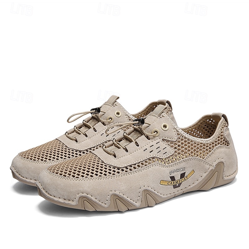 Scarpe da ginnastica da uomo beige in mesh – scarpe casual traspiranti e leggere, comode calzature da esterno per viaggi, passeggiate e uso quotidiano del 2026 a $46.99 –P3