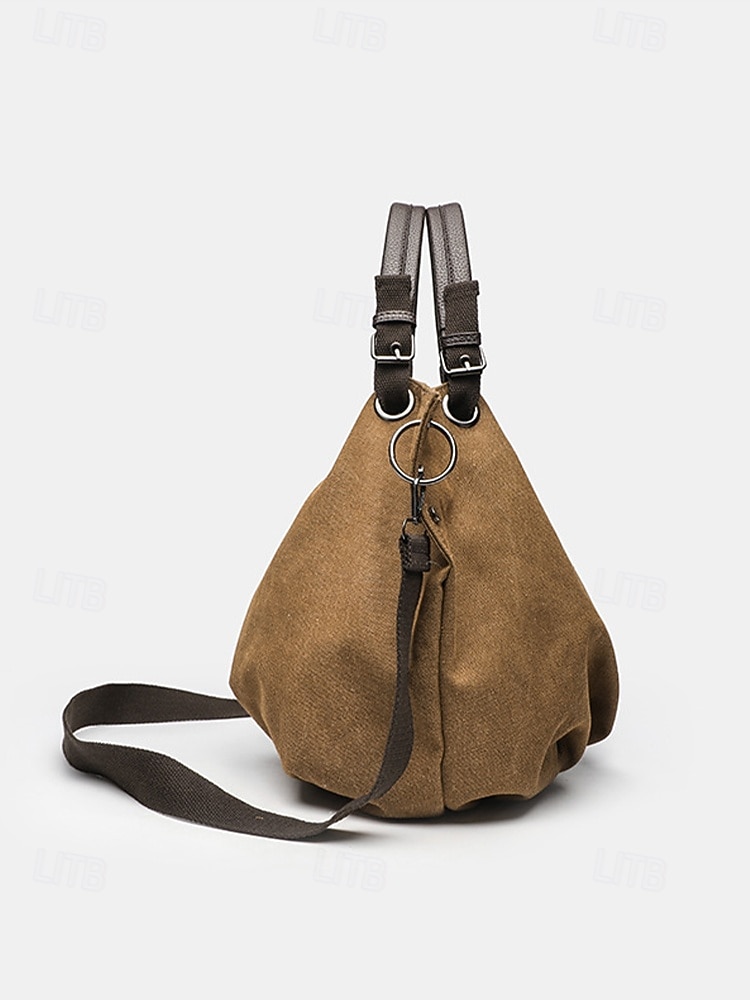 női vintage vászon táska, nagy kapacitású hobo válltáska nőknek állítható pánttal, alkalmi, többzsebes messenger keresztpántos kézitáska, többirányú viseletű napi utazótáska, fekete-barna 2026 - $32.99 –P6