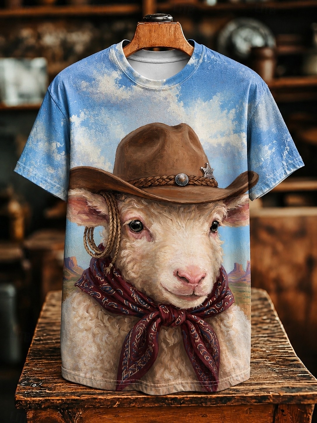 Women's Western Boho T Shirt Print Graphic Animal Cat Vintage Stylish Classic Short Sleeve Crew Neck Round Neck Regular Tops Casual Daily Weekend Khaki Light Brown Sky Blue Summer Spring 2026 - $21.99 –P1
