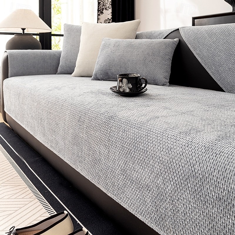 Solid Woven Chenille Sofa Cushion Pad, Anti-Slip Jacquard Couch Mat for All Seasons, Washable Sectional Furniture Protector 2026 - $13.49 –P8