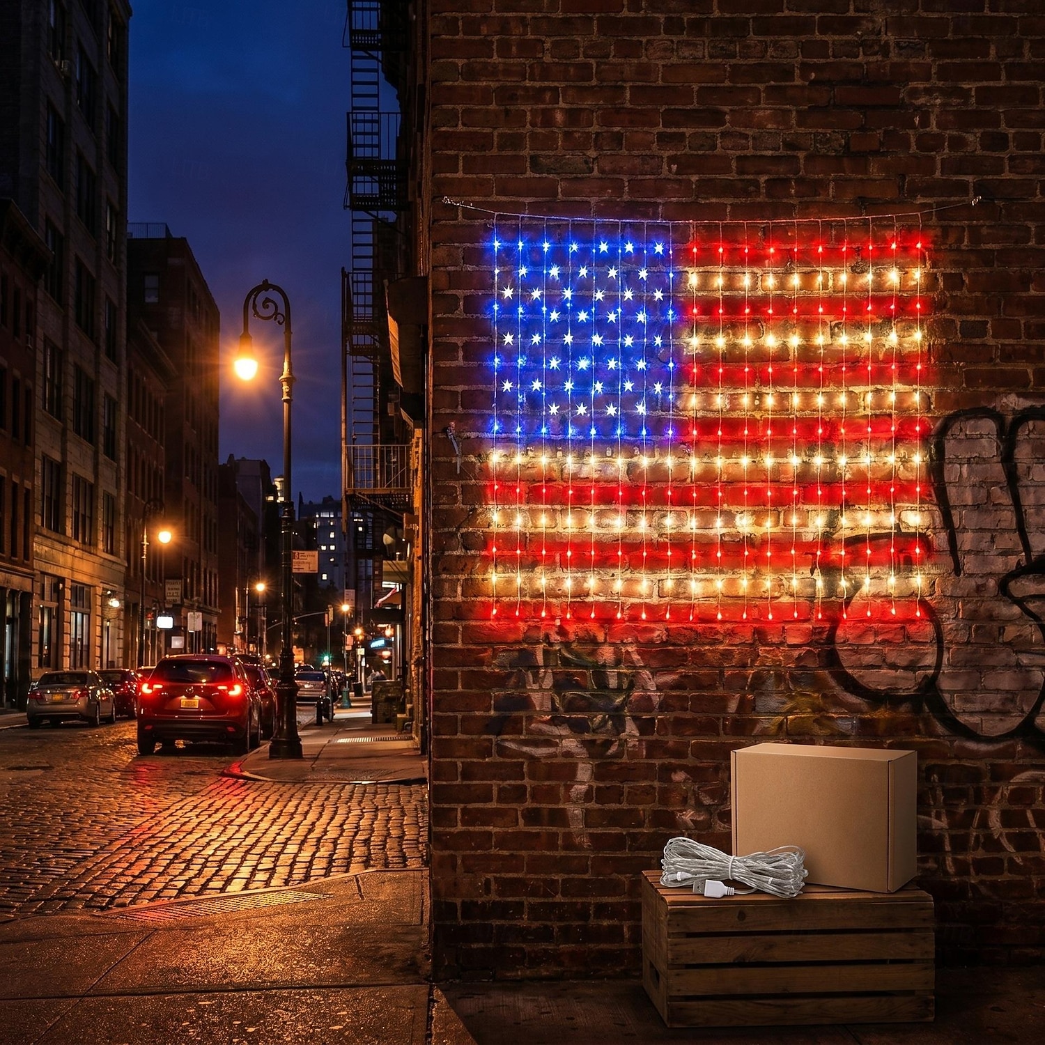 Lichterkette mit amerikanischer Flagge zum 250. Jahrestag der USA, 1,8 m lang, 128 LEDs in Rot, Weiß und Blau, USB-Anschluss, patriotische Fensterbeleuchtung für den 4. Juli, Unabhängigkeitstag, 2026 - $23.99 –P2