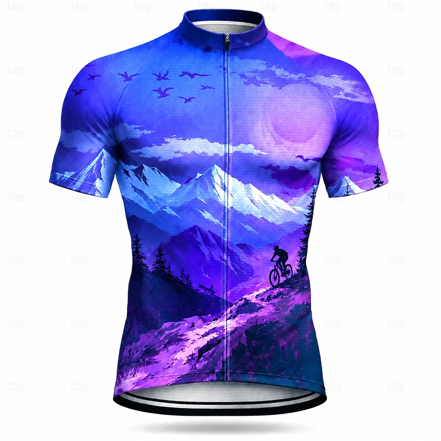 Per uomo Top sottomuta Maglia da Ciclismo Manica Corta Bicicletta Maglia Top con 3 tasche posteriori Resistente ai Raggi UV Asciugatura Rapida Con tasche Cerniera Frontale Gli sport Blu Giallo Viola del 2026 a $28.99 –P7