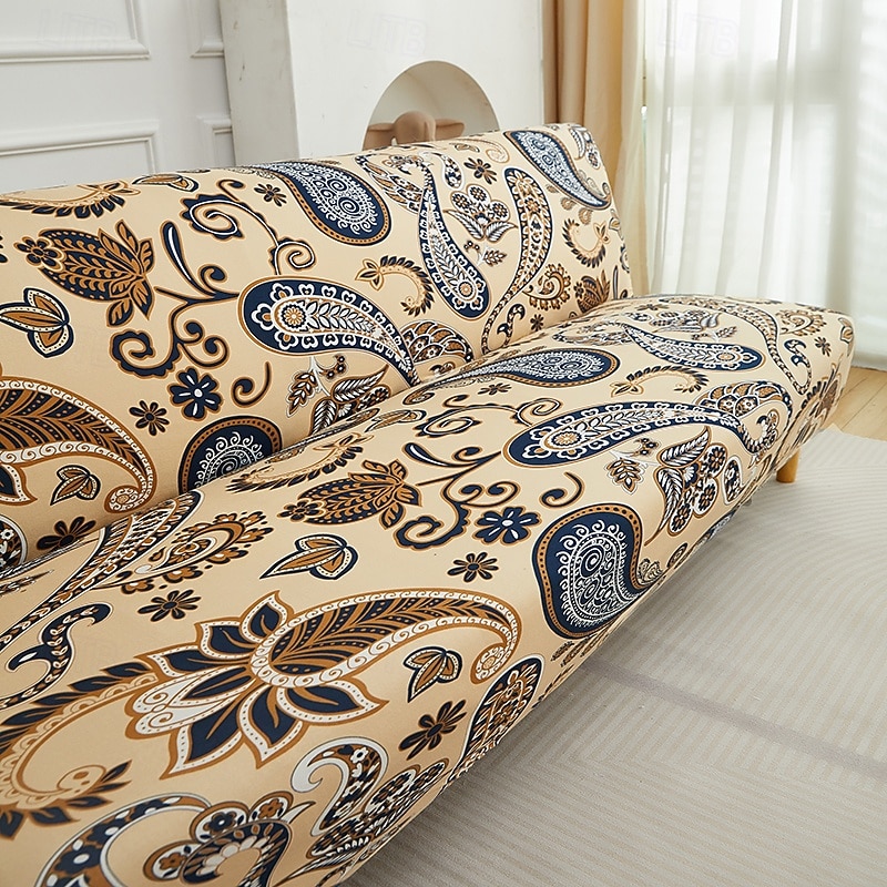 Printed Futon Cover Stretch Sofa Bed Slipcovers Full Twin Queen Size Armless Couch Loveseat Protector Covers with Elastic Bottom for Living Room Bedroom Furniture 2026 - $34.99 –P7