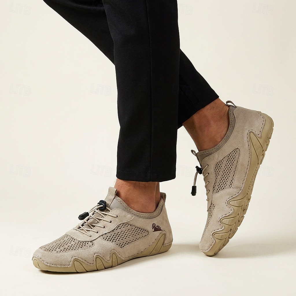 Scarpe da trekking da uomo beige in mesh, scarpe da trail running con lacci, scarpe da passeggio leggere e antiscivolo per viaggi, campeggio e uso quotidiano. del 2026 a $34.99 –P1