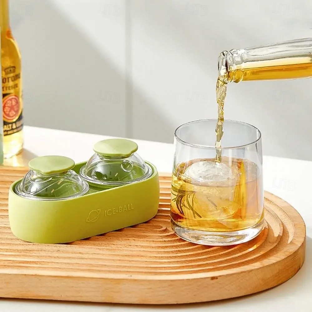 2 db-os szilikon jéggömbforma, könnyen kivehető kerek jégkockaforma whiskyhez, koktélokhoz, bourbonhoz és italokhoz, rugalmas, újrafelhasználható jéggömbkészítő otthoni bárkiegészítőkhöz 2026 - $28.99 –P2