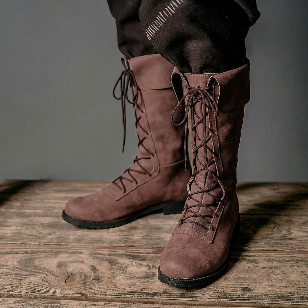 Medievale Rinascimento Scarpe Stivali al ginocchio Stivali jazz piatti Costume Per uomo Celtico Costumi da pirata Halloween Mascherata Performance LARP Fiera Rinascimentale Adulti Scarpe del 2026 a $53.99 –P6