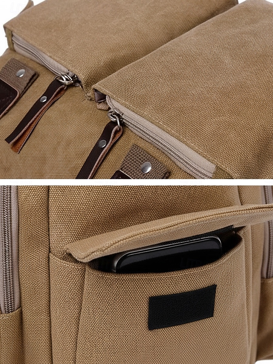 Men's Canvas Multi-Pocket Large Capacity Tote Messenger Bag, Adjustable Shoulder Strap Casual Work Travel Crossbody Bag, Multi-Color Utility Shoulder Bag for Daily Commute 2026 - $29.99 –P10