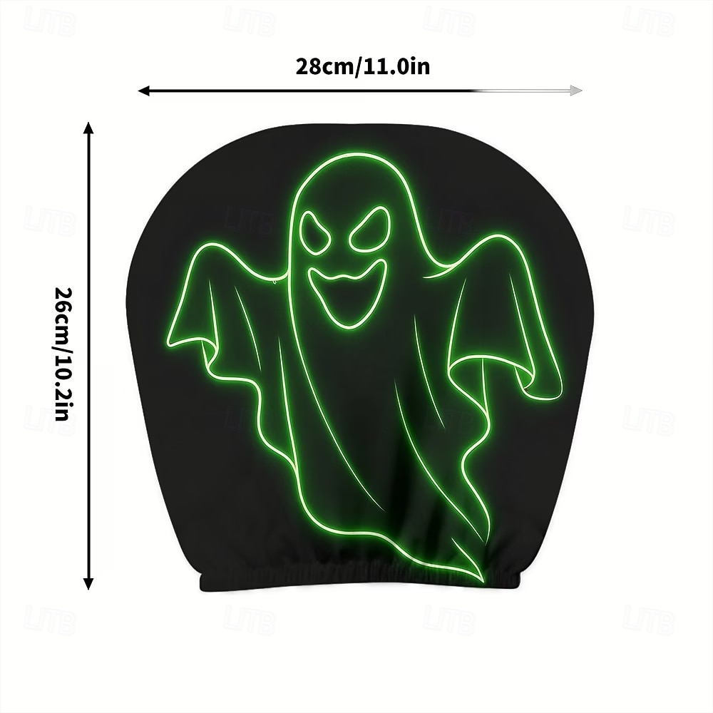 Conjunto de 2/4 capas de encosto de cabeça fluorescentes com tema de fantasmas para o Halloween, capas protetoras que brilham no escuro para encostos de cabeça de carros, decoração universal para de 2026 por $16.99 –P4