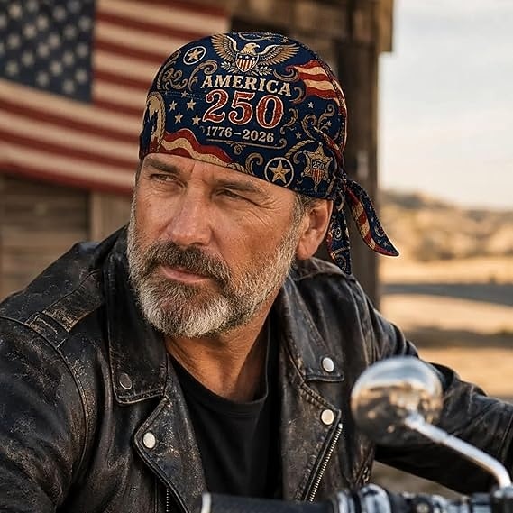 3 st. amerikanska 250-årsjubileumscykling pirathatt bikerhuvudbonad, amerikansk flagga bandana dödskallehatt, patriotisk huvudduk för män kvinnor, 1776-2026 ridning, fiske, löpning, utomhussporter, 2026 - $19.99 –P5